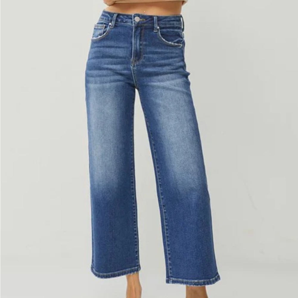 Risen High Rise Wide Leg Crop Jeans - Size 13/31